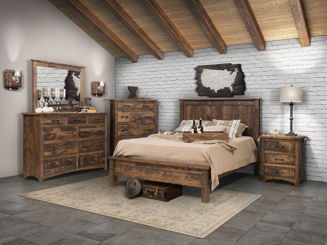 QW Amish Rustic Barn Dresser & Optional Mirror