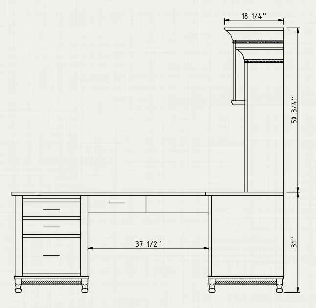 QW Amish Henry Stephen's 7pc Partner Desk