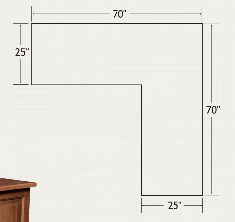 QW Amish Kingston 7470  L Shape Desk