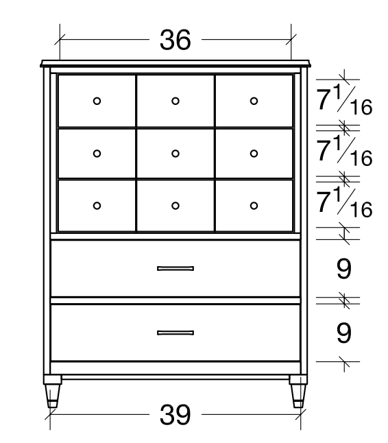 QW Amish Edinburg 5 Drawer Chest of Drawers