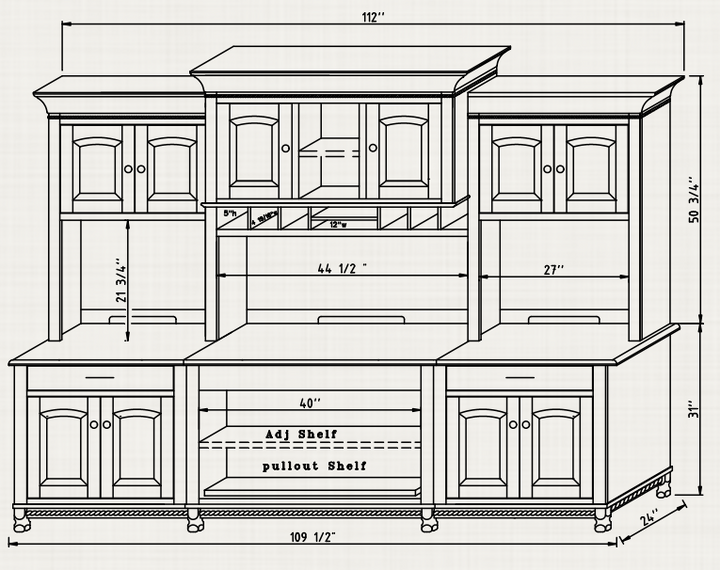 QW Amish Henry Stephen's 7pc Partner Desk