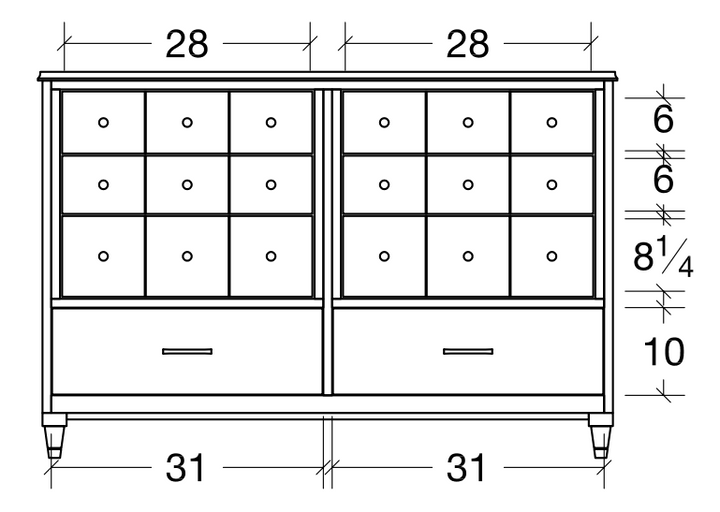 QW Amish Edinburg 8 Drawer Dresser w/ Optional Mirror