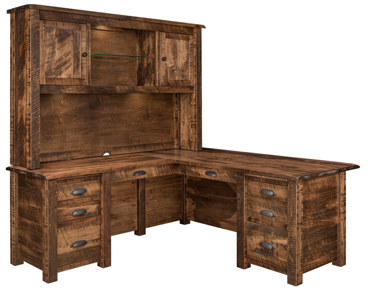 QW Amish El Paso L-Shaped Desk with Optional Hutch