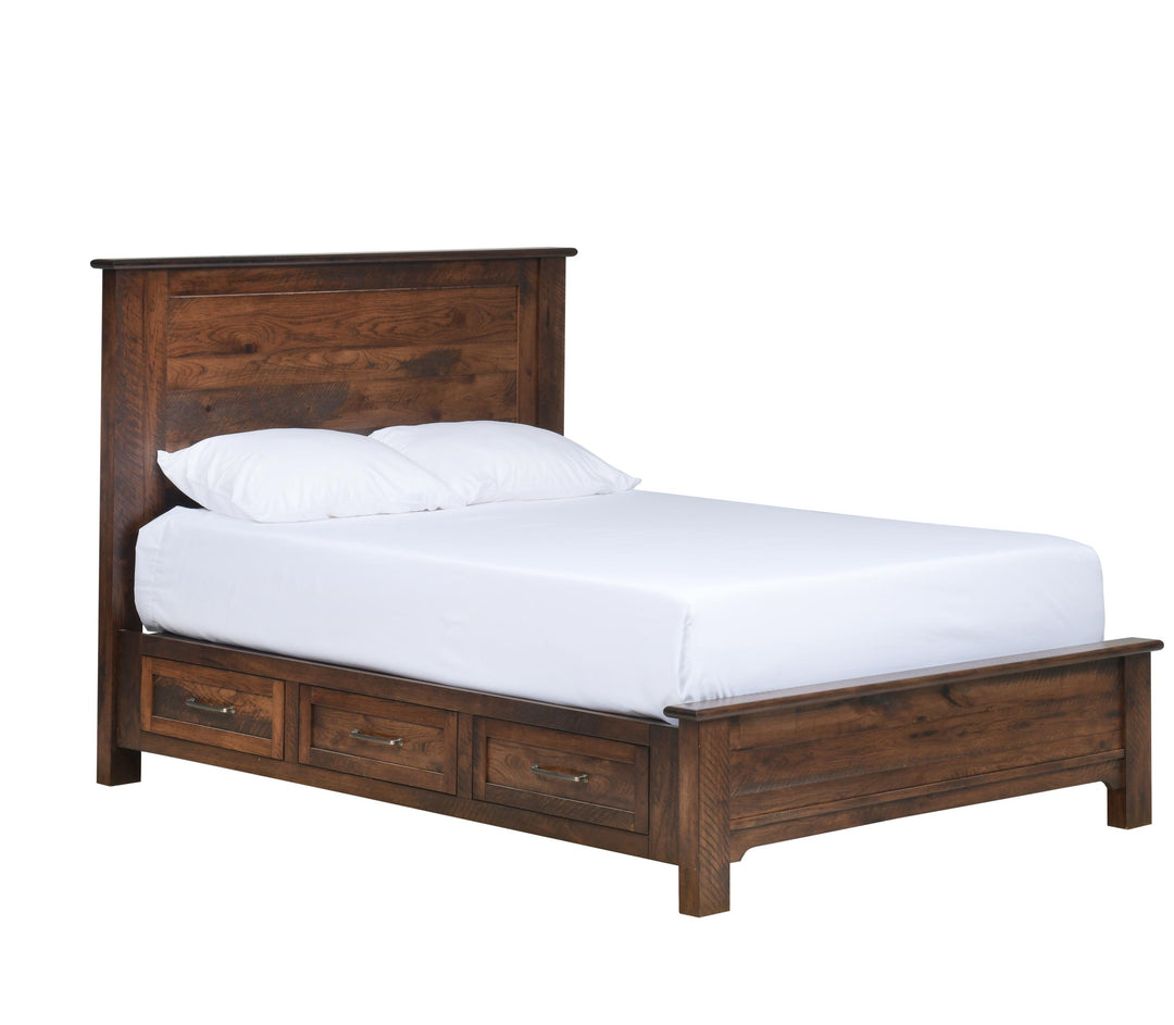 QW Amish Teton Panel Storage Bed