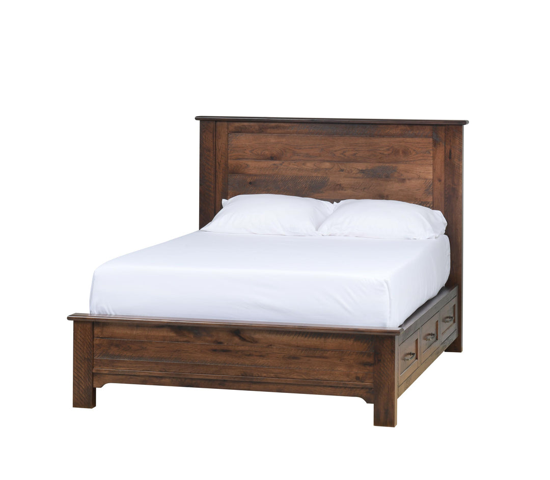 QW Amish Teton Panel Storage Bed