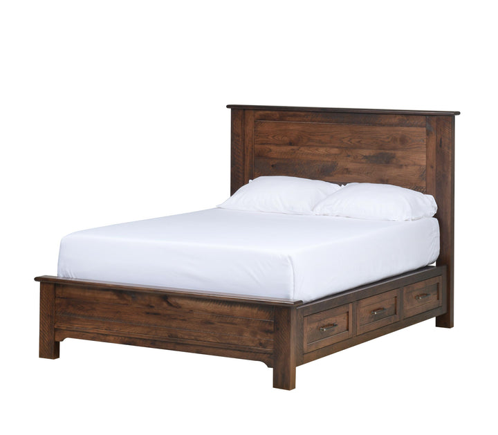 QW Amish Teton Panel Storage Bed