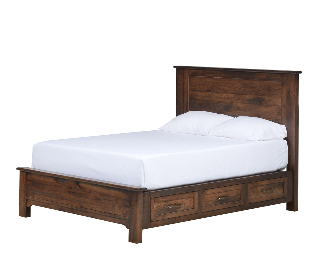 QW Amish Teton Panel Storage Bed