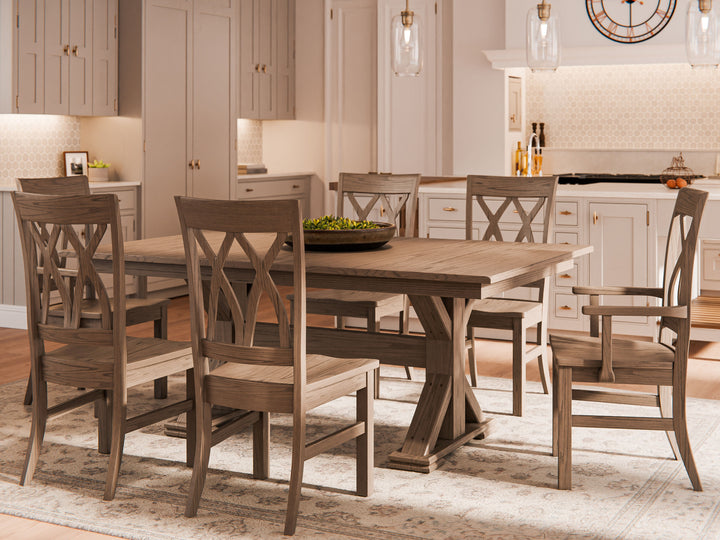 QW Amish Kula 'X' 7pc Dining Set