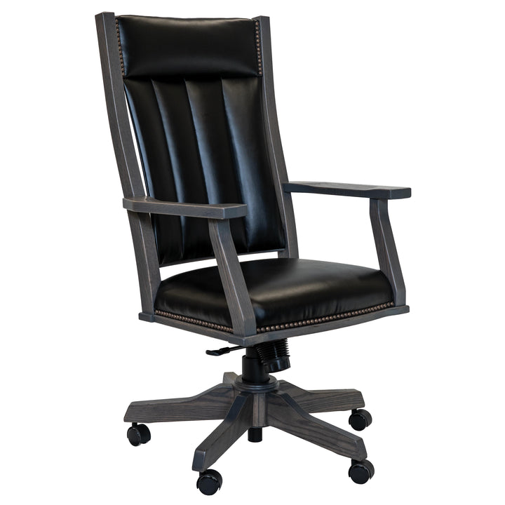 QW Amish Mission Desk Chair (wood arms)