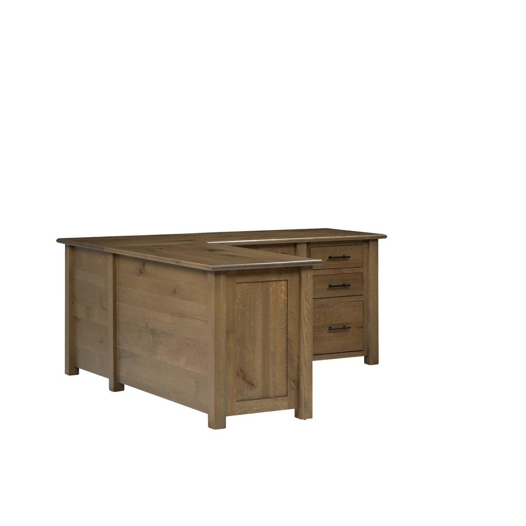 QW Amish Settlers L Shape Desk w/ Optional Hutch