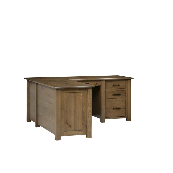 QW Amish Settlers L Shape Desk w/ Optional Hutch