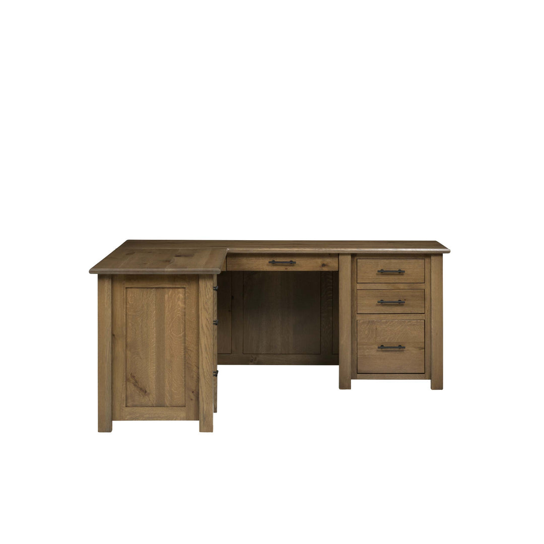 QW Amish Settlers L Shape Desk w/ Optional Hutch