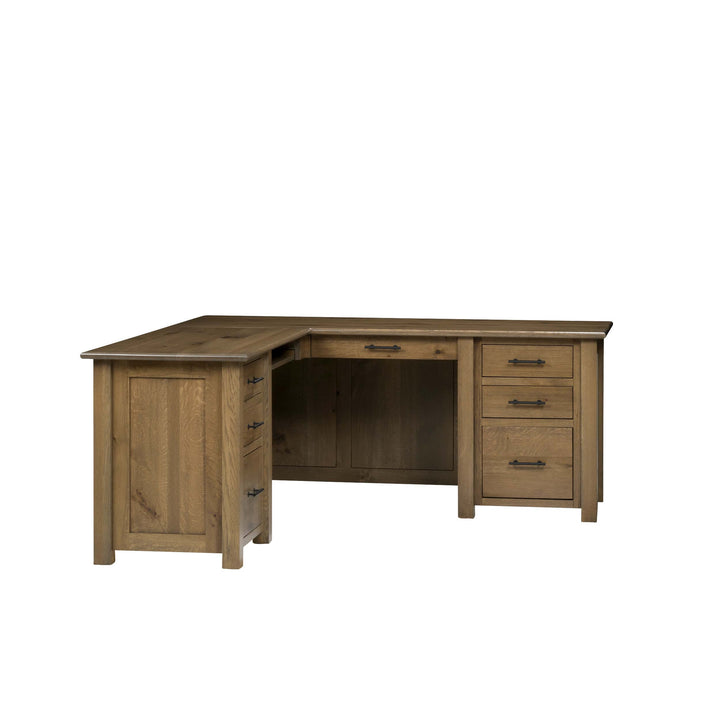 QW Amish Settlers L Shape Desk w/ Optional Hutch