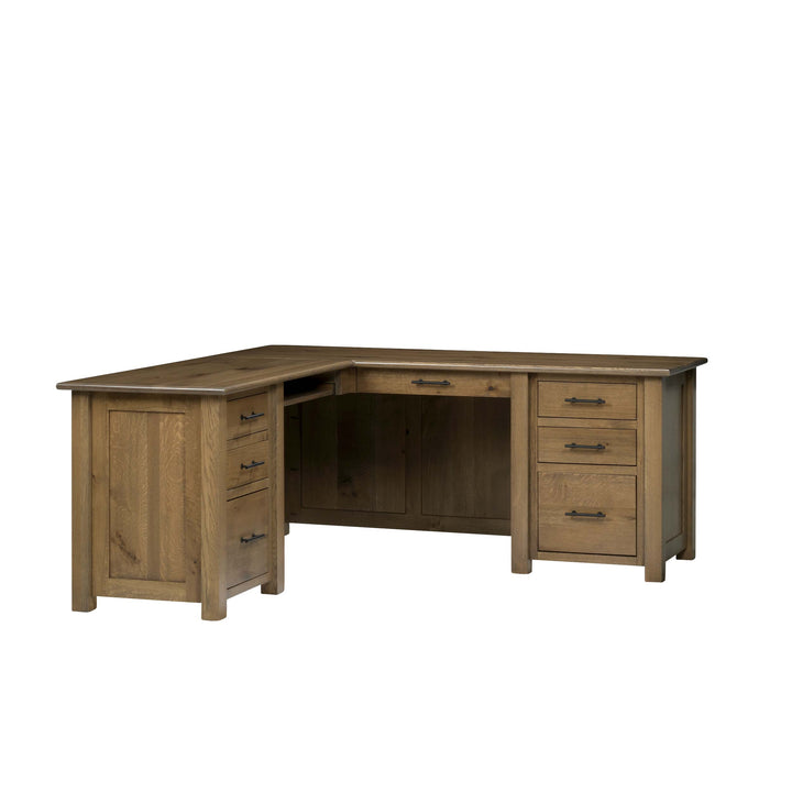 QW Amish Settlers L Shape Desk w/ Optional Hutch