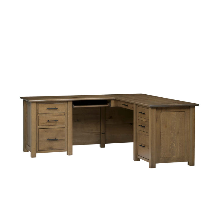 QW Amish Settlers L Shape Desk w/ Optional Hutch