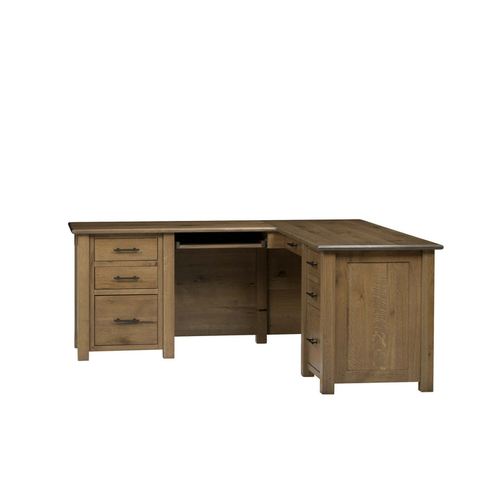 QW Amish Settlers L Shape Desk w/ Optional Hutch