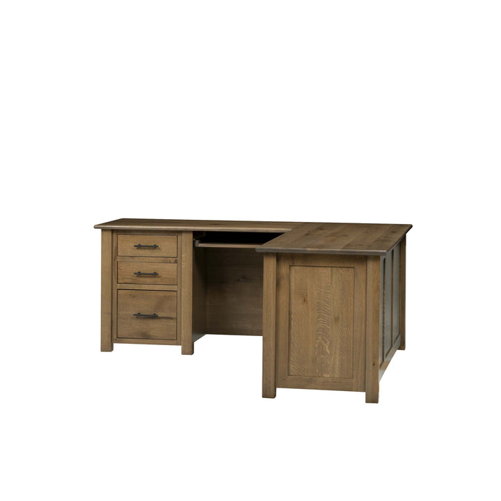 QW Amish Settlers L Shape Desk w/ Optional Hutch