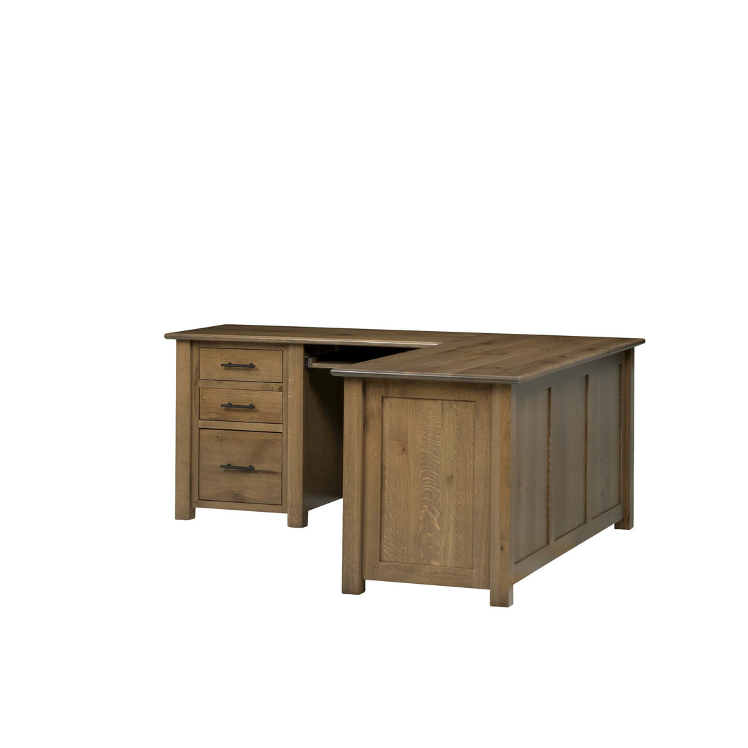 QW Amish Settlers L Shape Desk w/ Optional Hutch