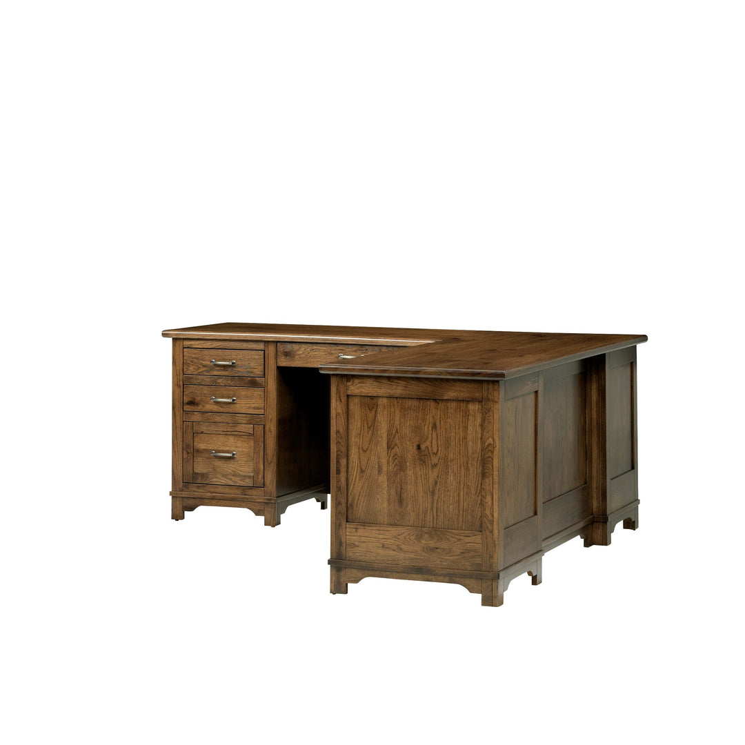 QW Amish Teton L Shaped Desk with Optional Hutch