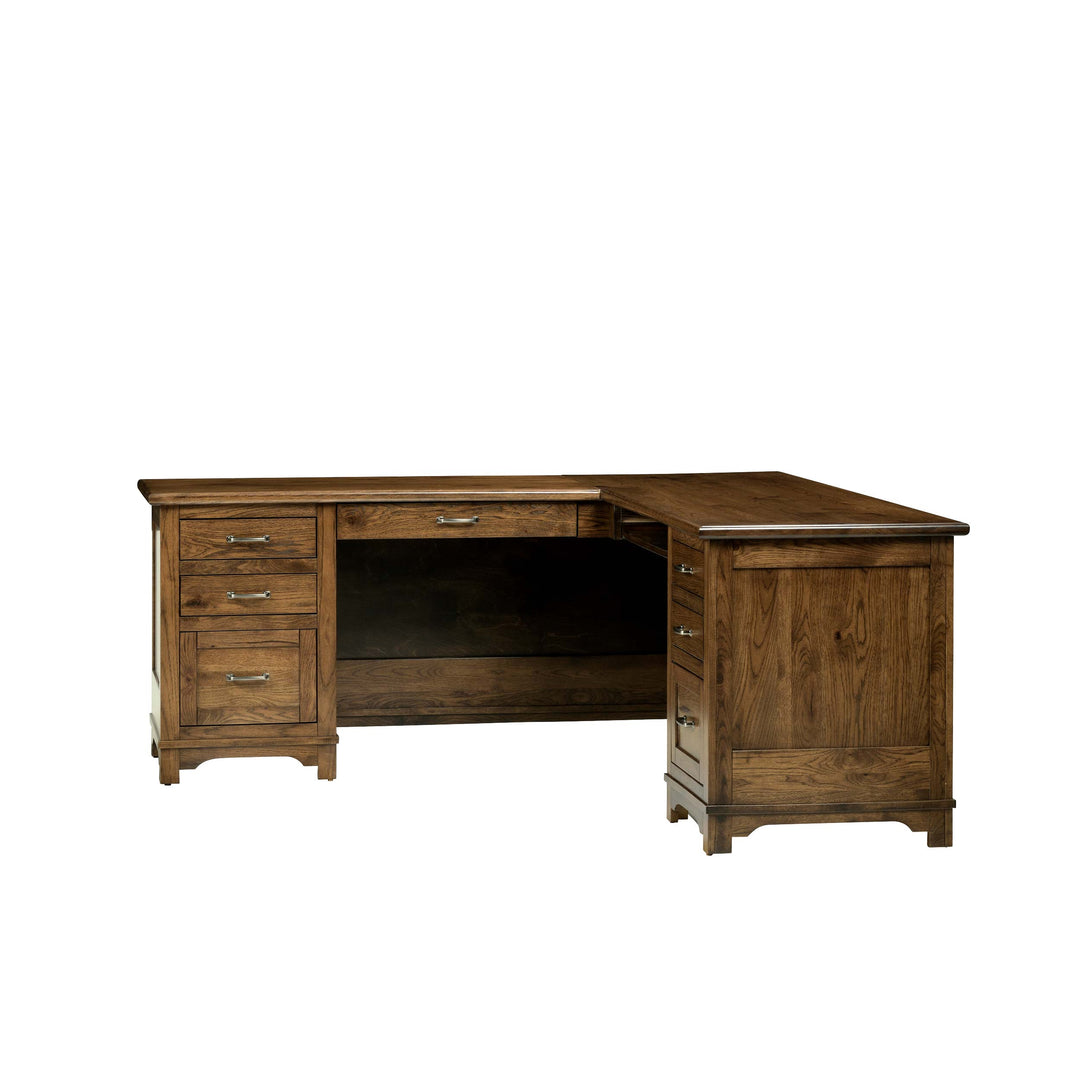 QW Amish Teton L Shaped Desk with Optional Hutch