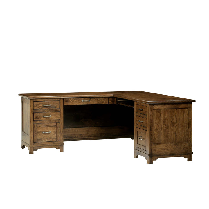 QW Amish Teton L Shaped Desk with Optional Hutch