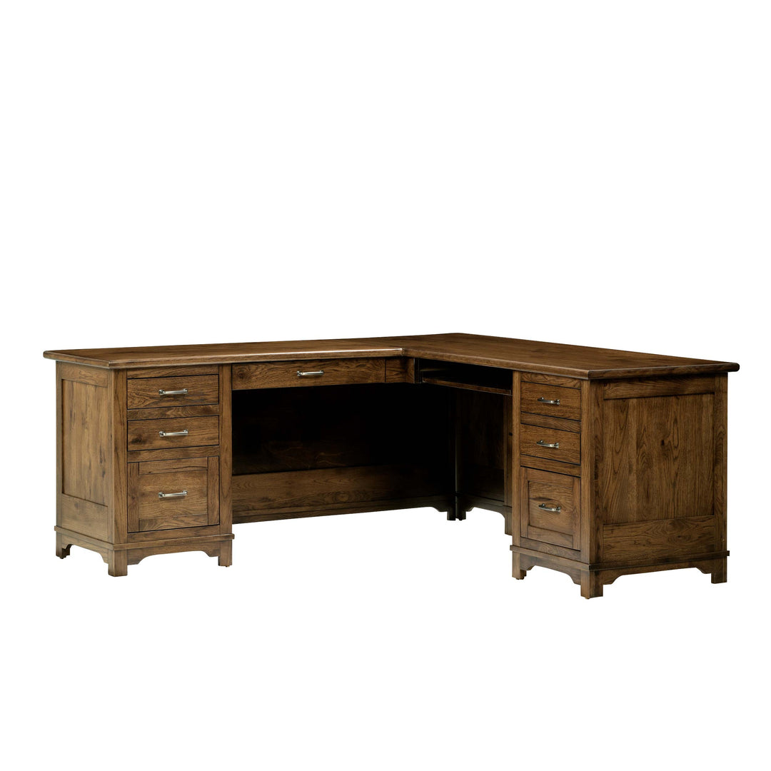 QW Amish Teton L Shaped Desk with Optional Hutch