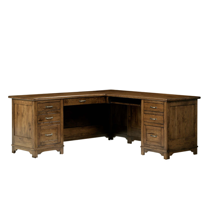 QW Amish Teton L Shaped Desk with Optional Hutch