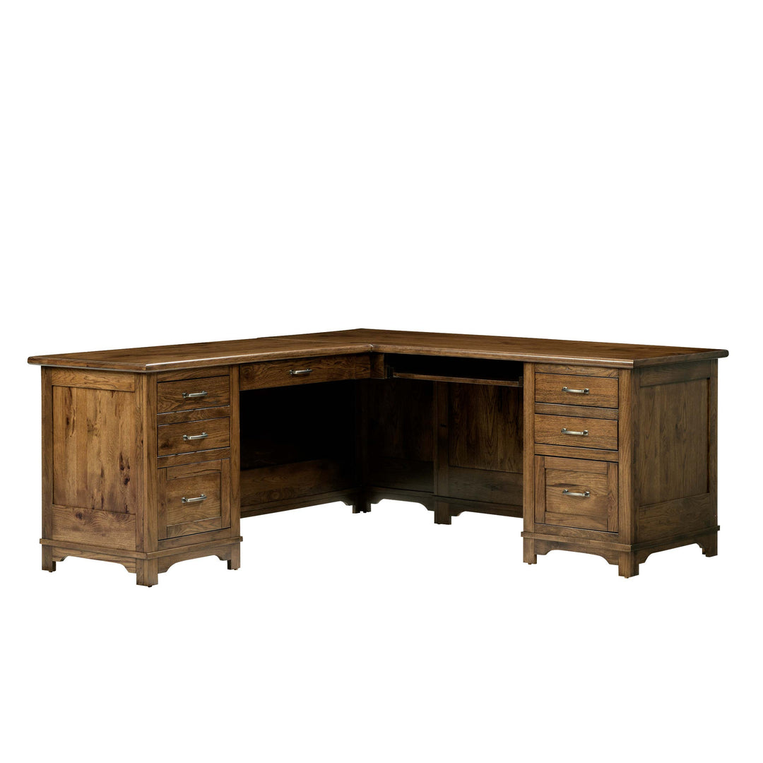 QW Amish Teton L Shaped Desk with Optional Hutch