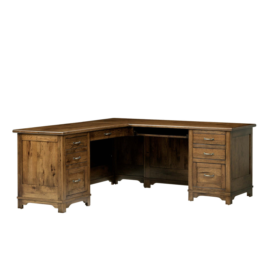 QW Amish Teton L Shaped Desk with Optional Hutch