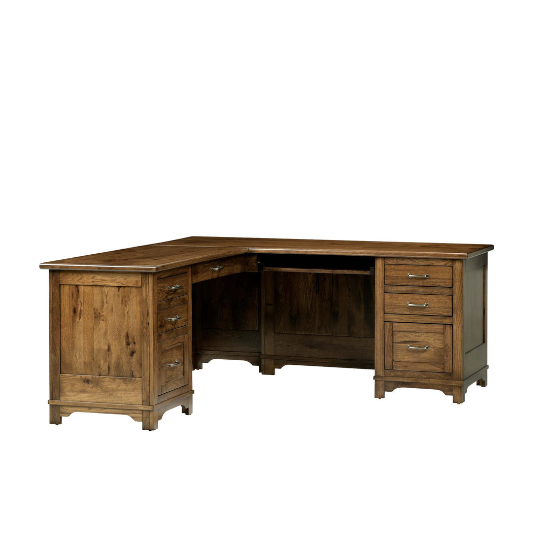 QW Amish Teton L Shaped Desk with Optional Hutch