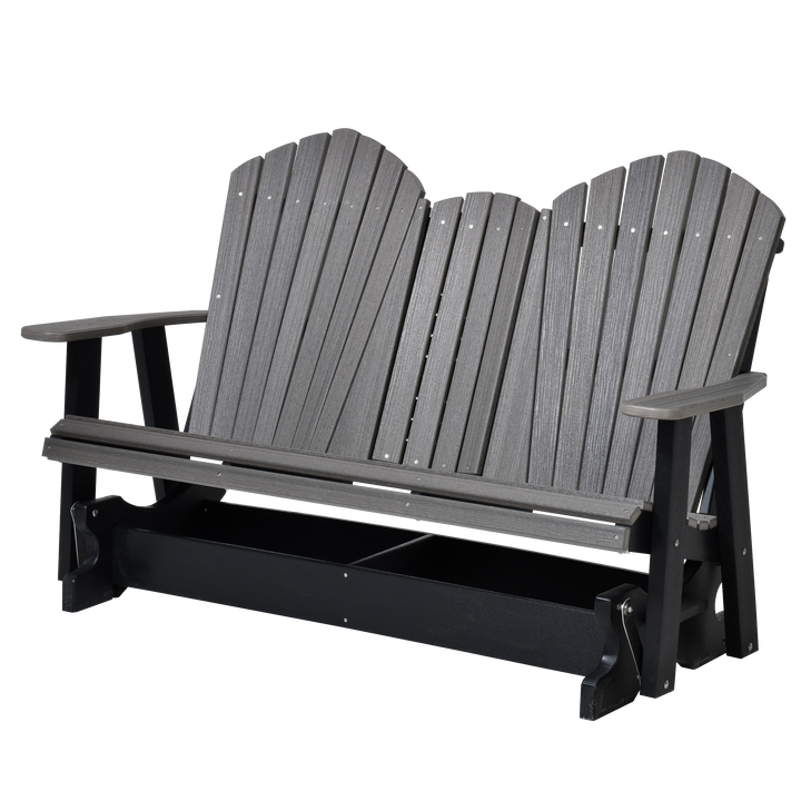 QW Amish Adirondack 5ft Glider with Folding Tray