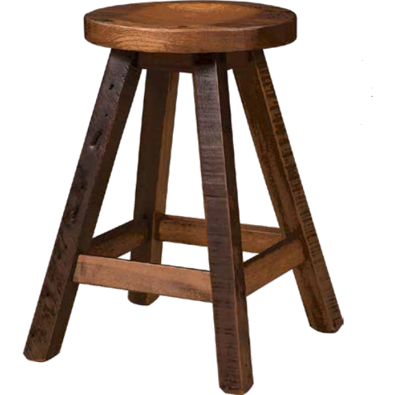 QW Amish Barn Beam Reclaimed Barnwood Stool