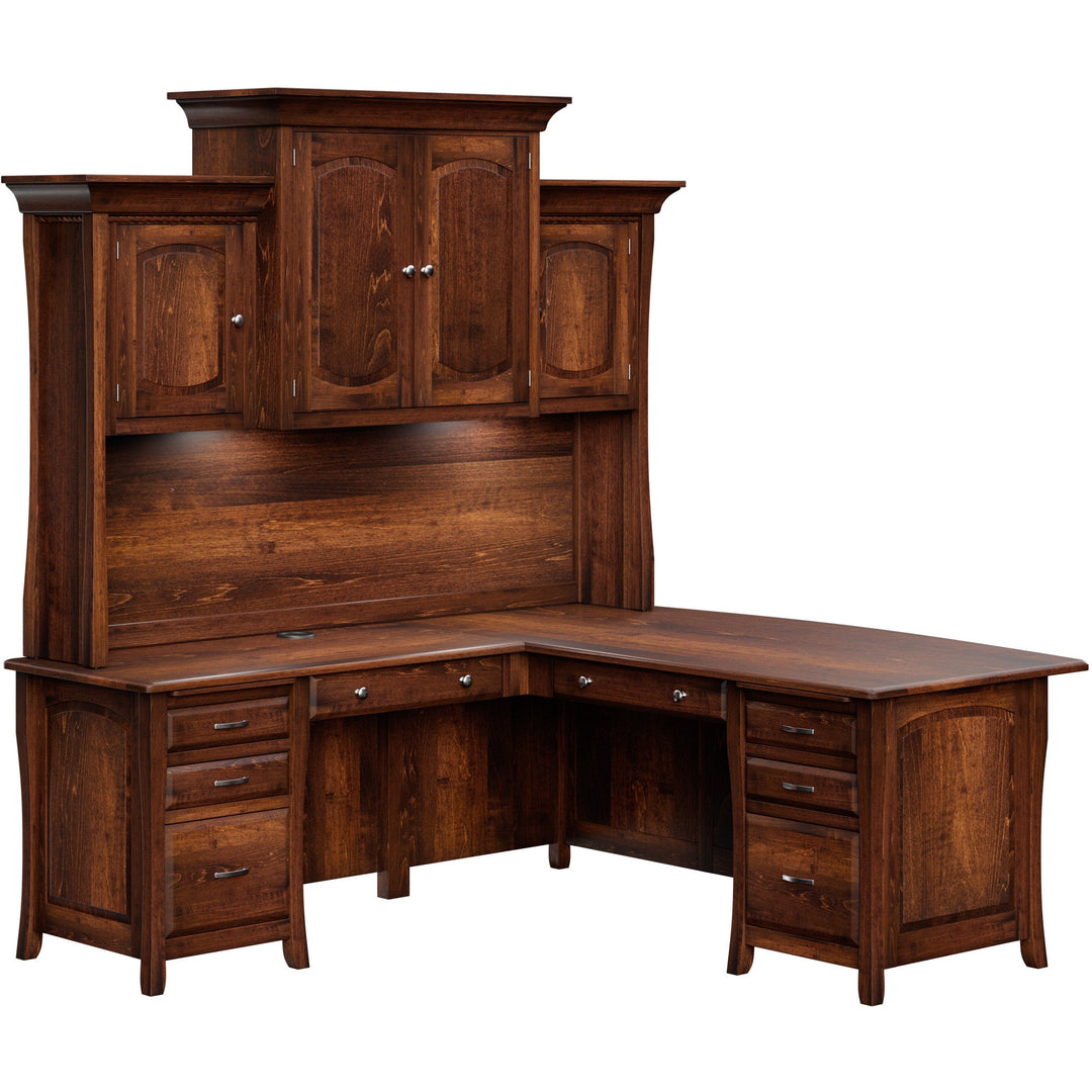 QW Amish Berkley L Desk w/ Optional Hutch