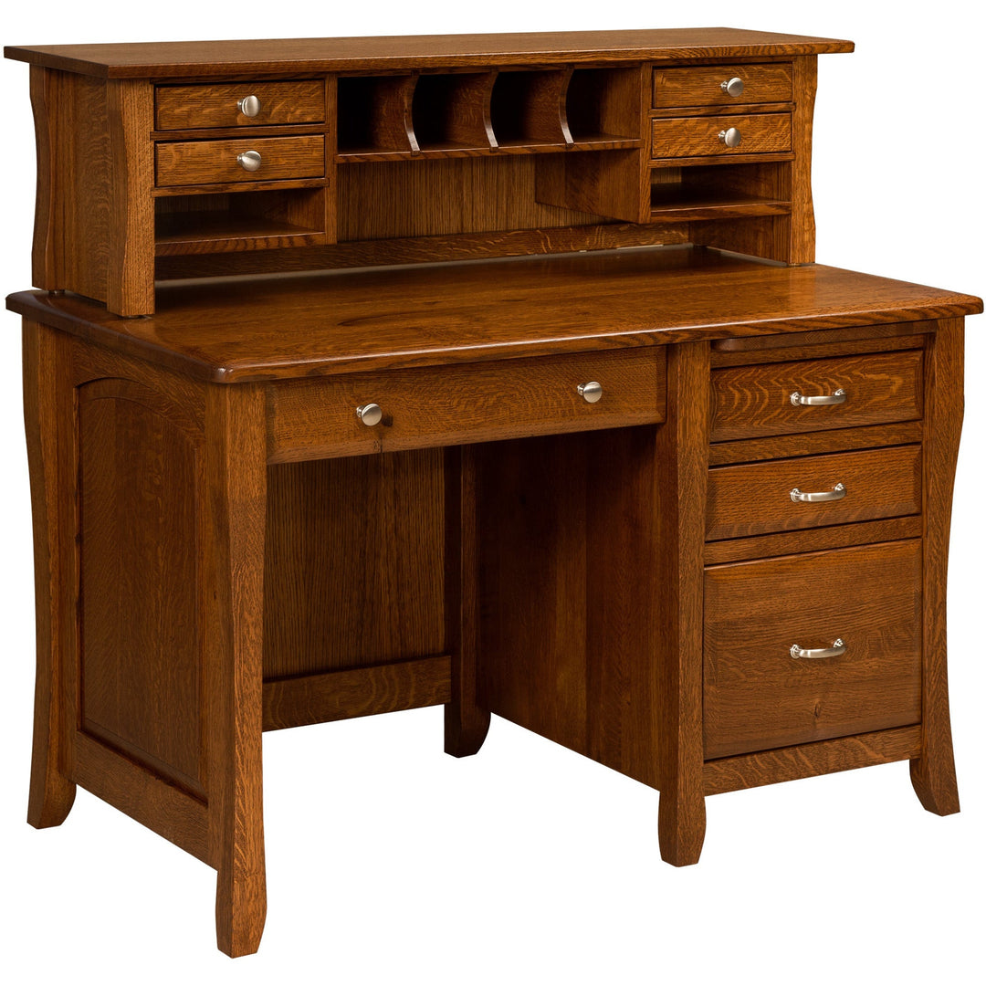 QW Amish Berkley Single Pedestal Desk w/ Optional Hutch