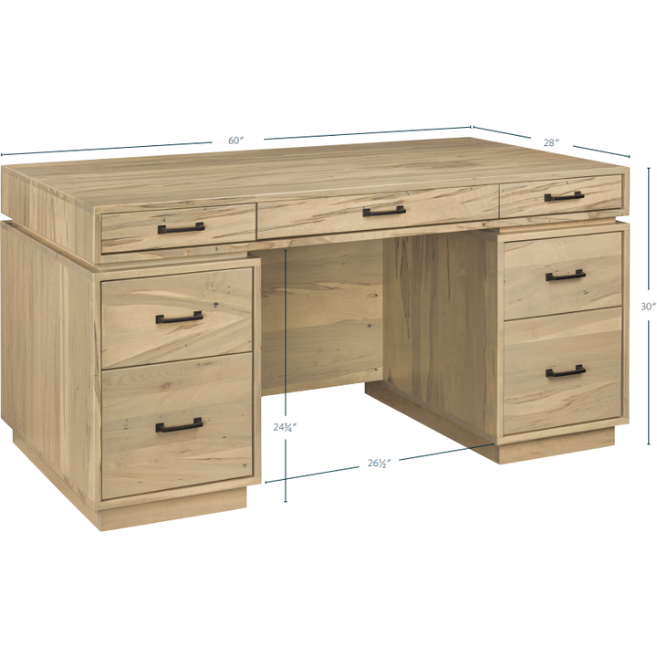 QW Amish Bordeaux Executive Desk