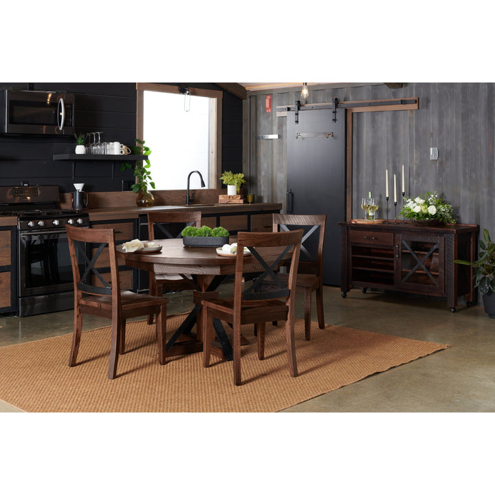 QW Amish Bordon Reclaimed Barnwood 5pc Dining Set