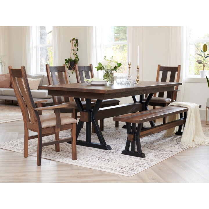 QW Amish Boston Reclaimed Barnwood 7pc Dining Set