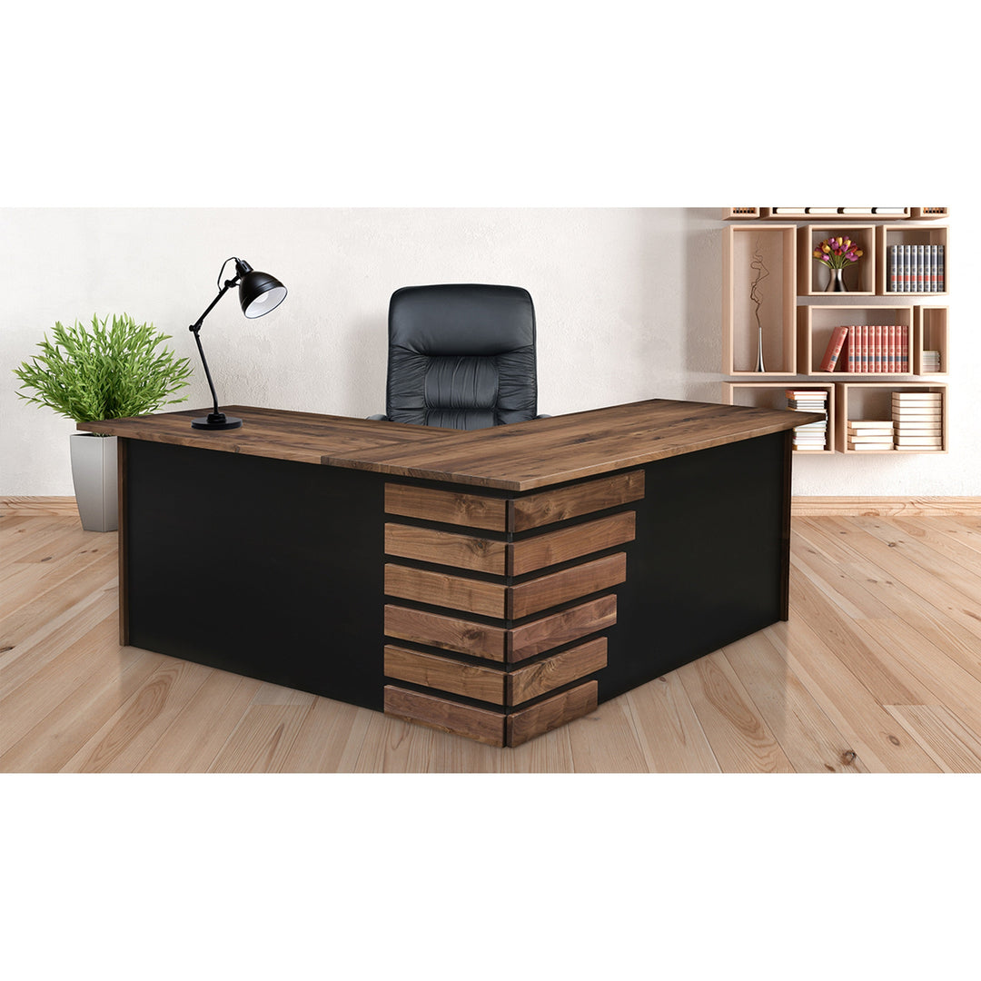 QW Amish Edgewood L-Shape Desk