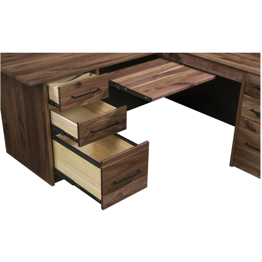 QW Amish Edgewood L-Shape Desk