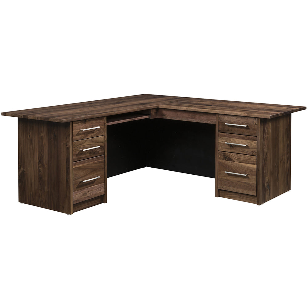 QW Amish Edgewood L-Shape Desk