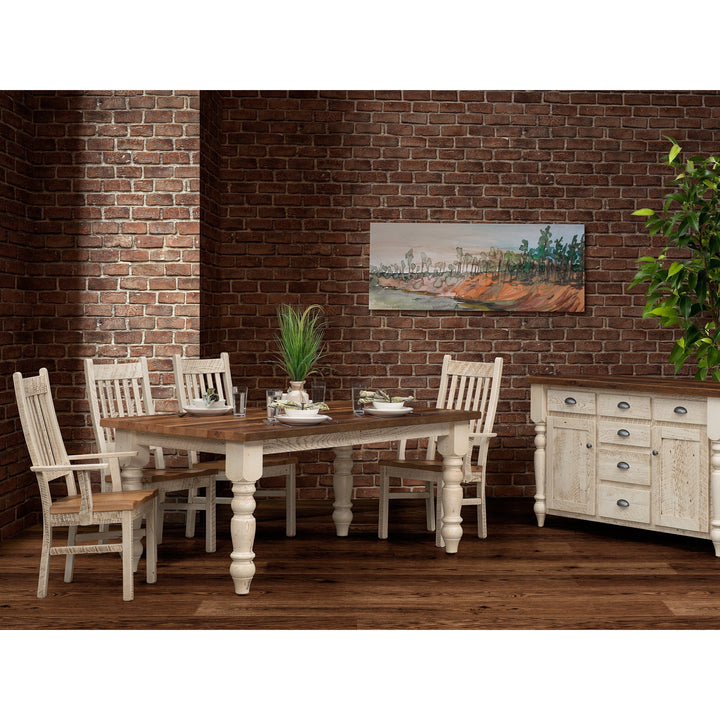 QW Amish Farmhouse Reclaimed Barnwood 7pc Dining Set