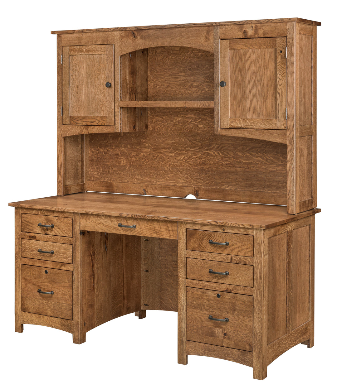 QW Amish Oakridge Desk with Optional Hutch