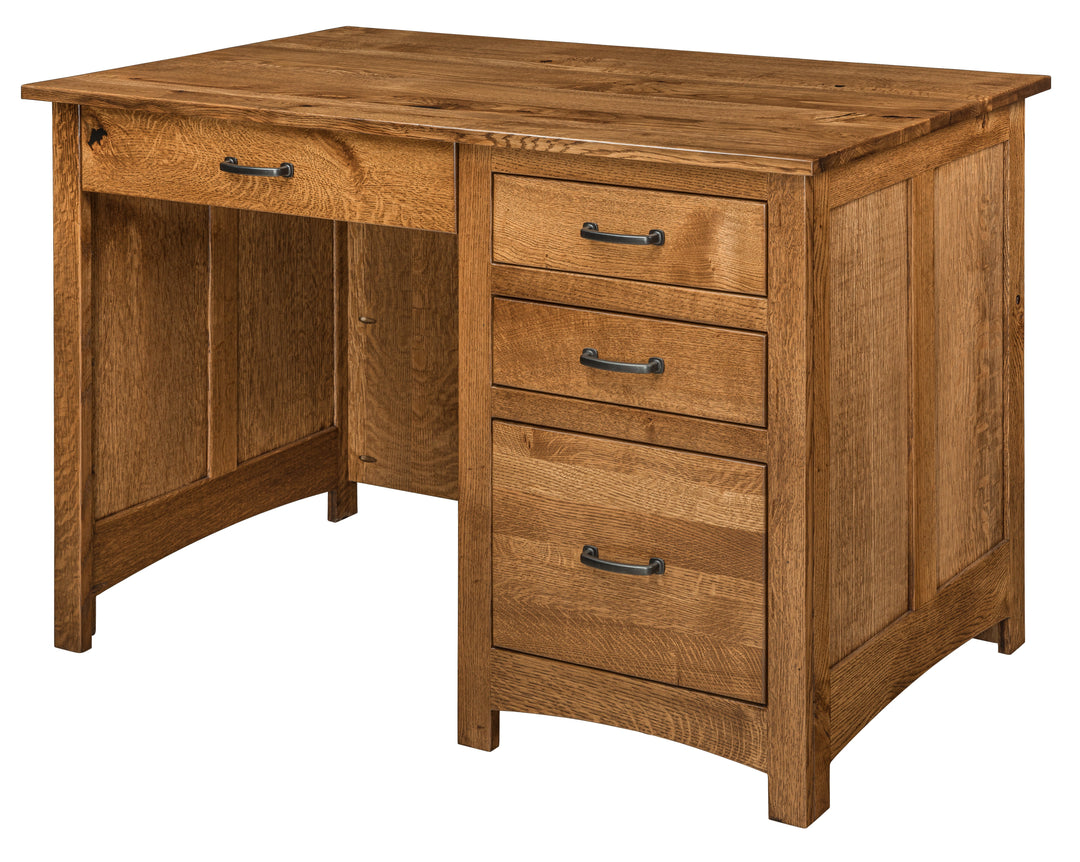 QW Amish Oakridge Single Pedestal Desk