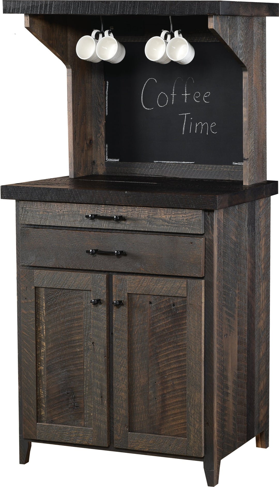 QW Amish Reclaimed Barnwood Coffee Bar