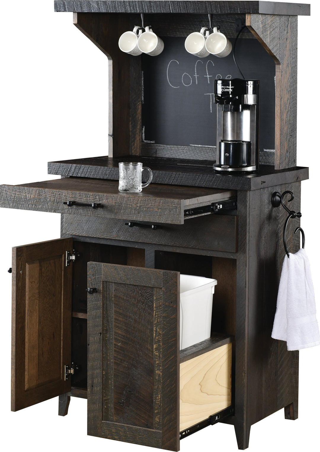 QW Amish Reclaimed Barnwood Coffee Bar