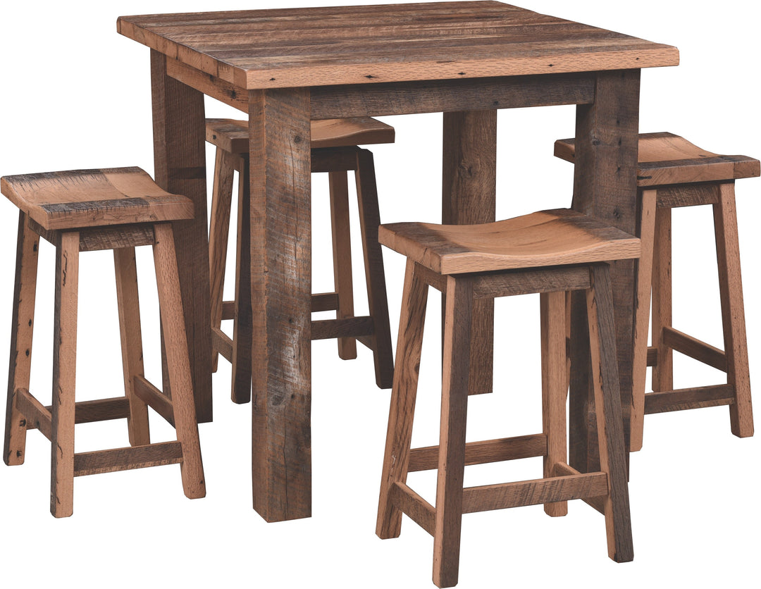 QW Amish Silverton Reclaimed Barnwood Pub 5pc Set