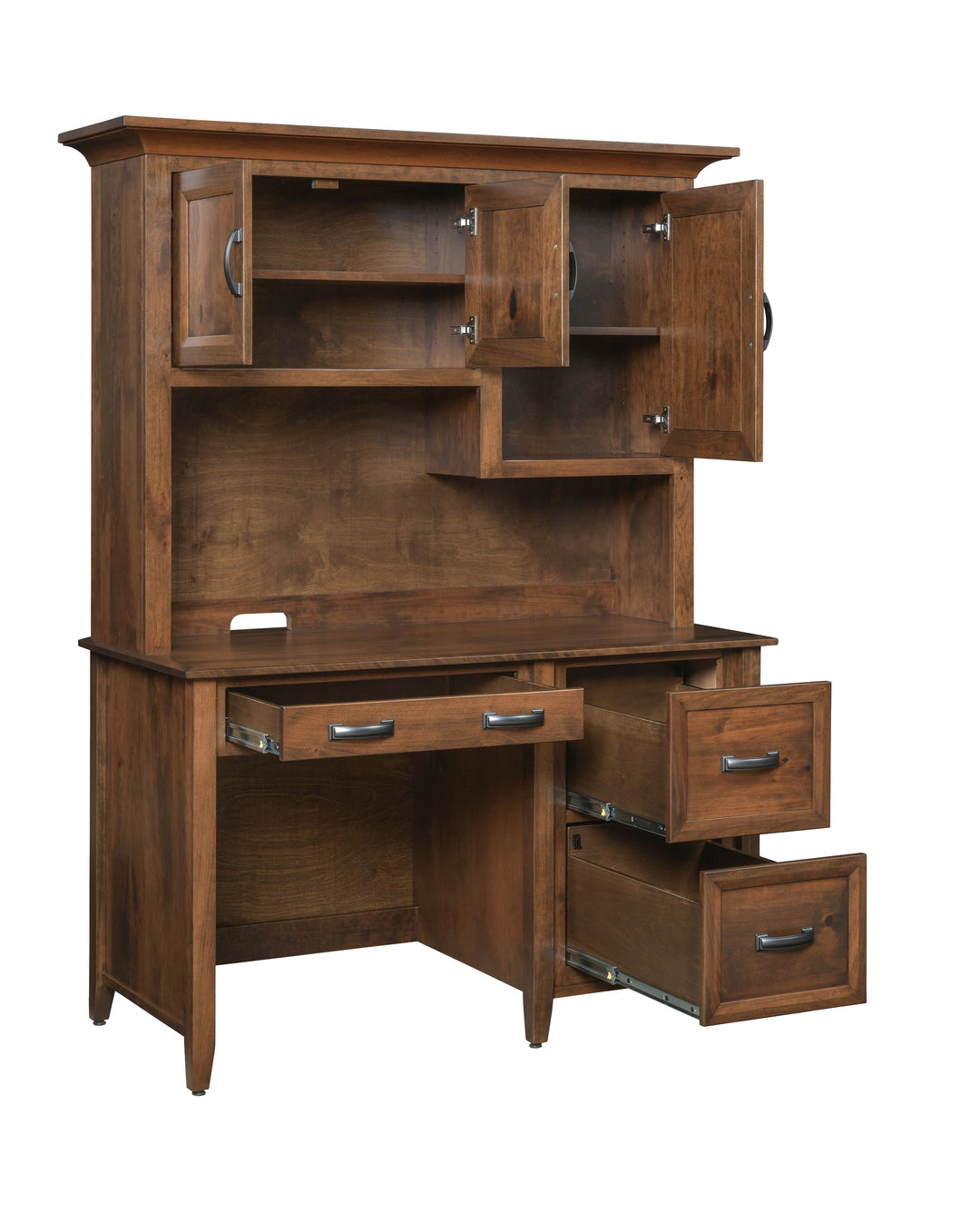 QW Amish Ventura Single Pedestal Desk w/ Optional Hutch