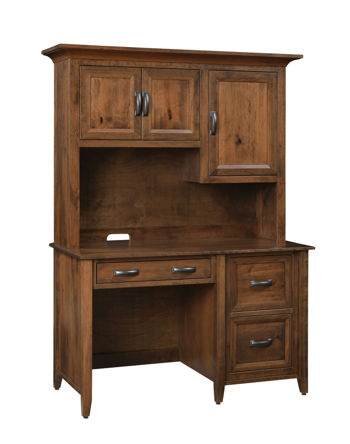 QW Amish Ventura Single Pedestal Desk w/ Optional Hutch