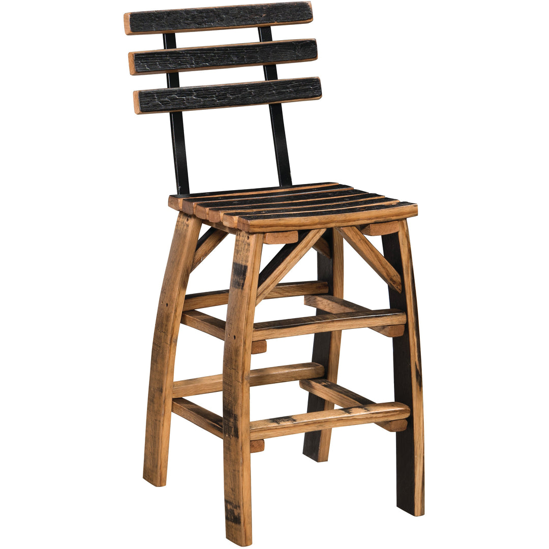 QW Amish Whiskey Barrel Stave Stool