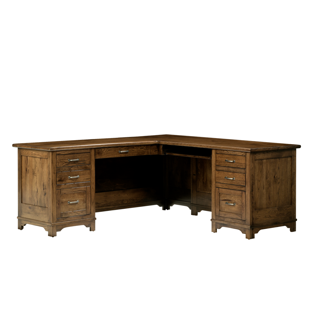 QW Amish Teton L Shaped Desk with Optional Hutch